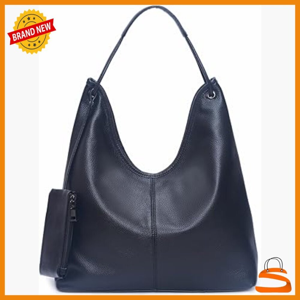Large Genuine Leather Hobo Shoulder Bag Slouchy Handbag for Work Everyday